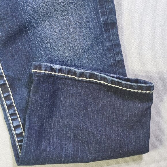 Silver Jeans Suki High Capri women's size W29 ink blue factory distressed - Picture 10 of 16